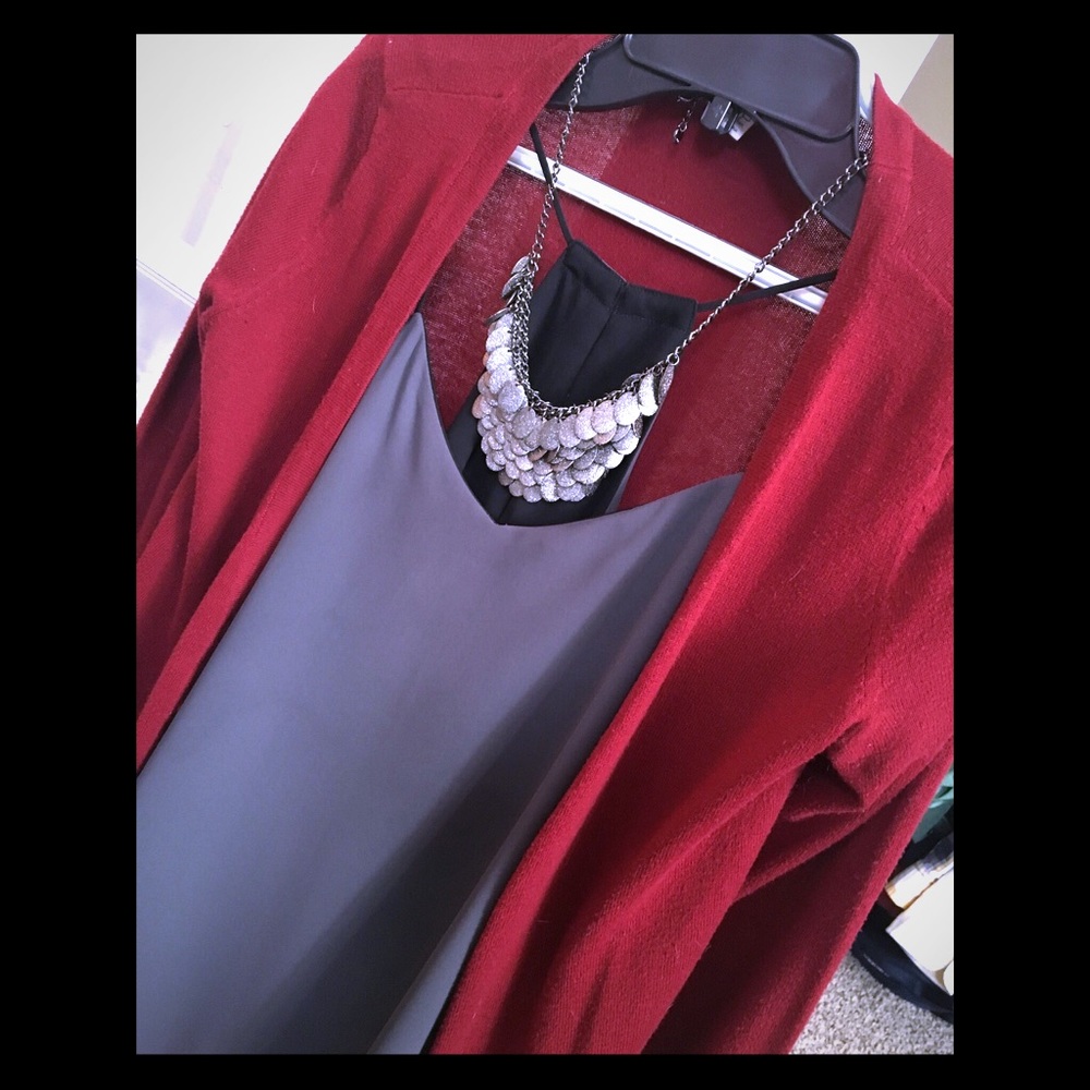 Silver Cascade Statement Necklace - image 1